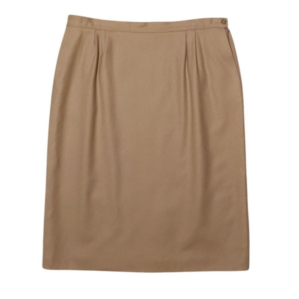 Vintage Pendelton Wool Skirt Womens 18 Fits Like 10 Midi Camel Tan Brown Beige